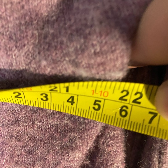 Merino Wool Blend Open Drape Cardigan Sweater OS Purple Lavender Big Pockets - Picture 6 of 7